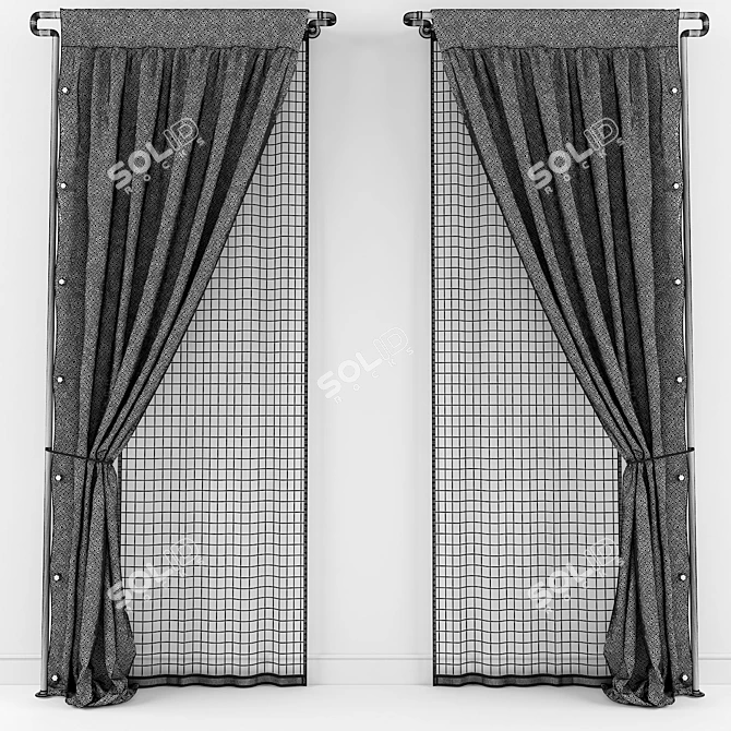 Urban Chic Curtains 3D model image 3