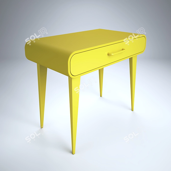 Sleek Yellow Desk for Modern Spaces 3D model image 2