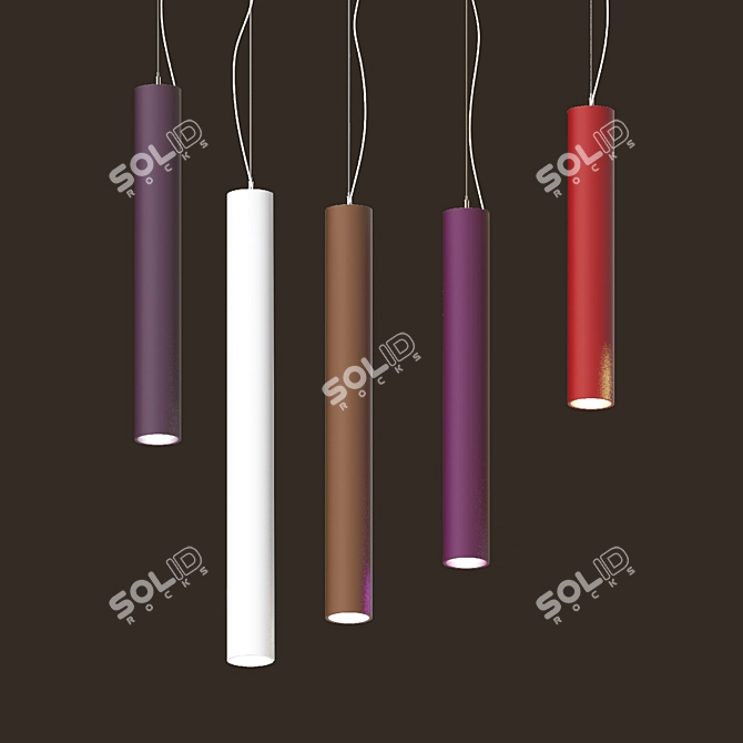 Elegant Gypsum Pendant Lights 3D model image 1