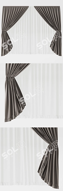 Elegant Curtain Collection: FBX, OBJ, 3Ds Max 3D model image 3