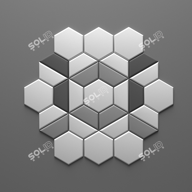 HexaBlend: Sleek & Creative Décor-Panels 3D model image 1