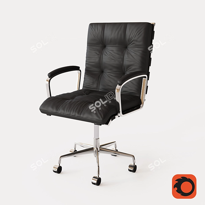 Luxury Rossi Leather Desk Chair 3D model image 1