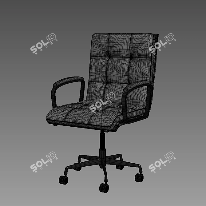 Luxury Rossi Leather Desk Chair 3D model image 3