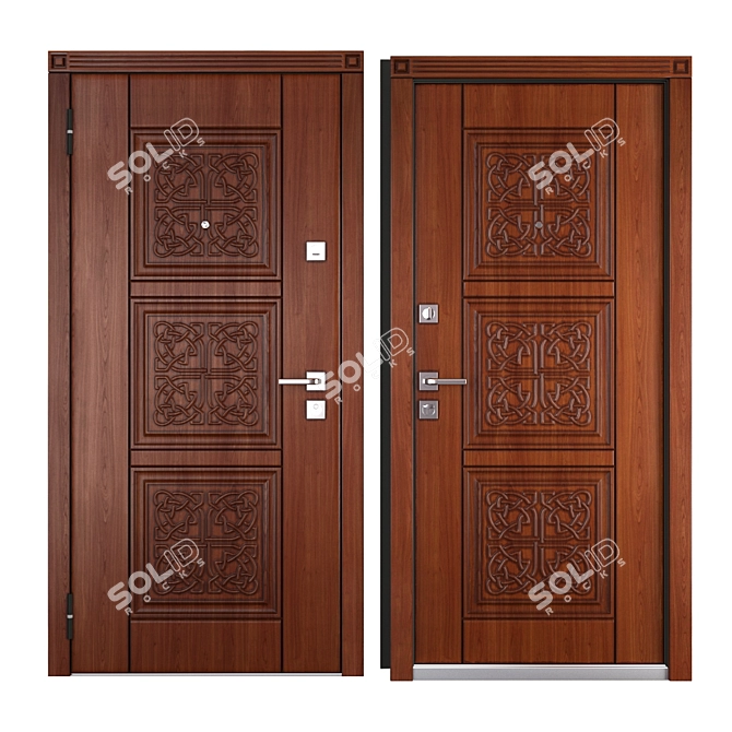 Etna Light SteelGuard: Secure & Stylish Entrance Door 3D model image 3