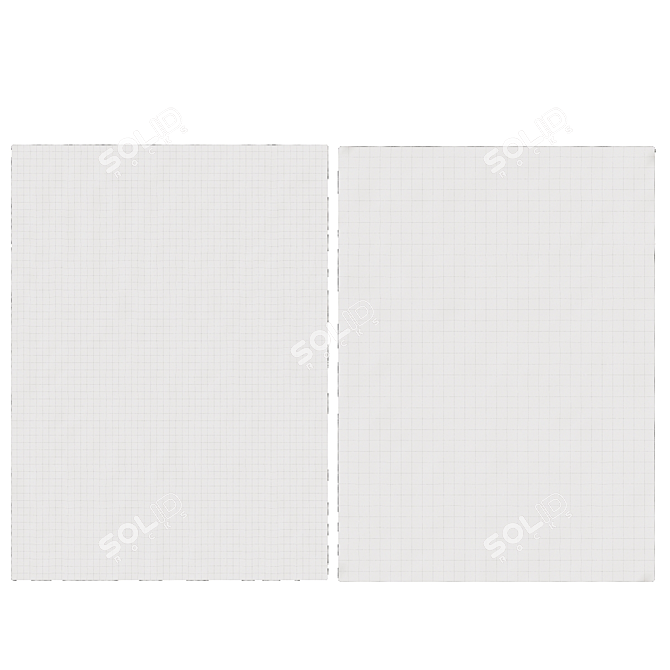 Modern Gray and White Jackson Rug 3D model image 3