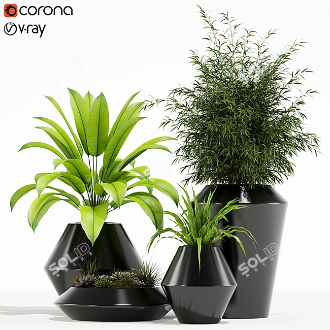 Westelm Modern Planters: Stylish Greenery for Your Home 3D model image 1