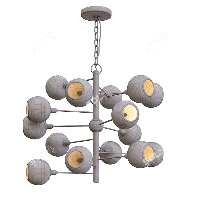 Elegant Penpoint Chandelier 3D model image 2