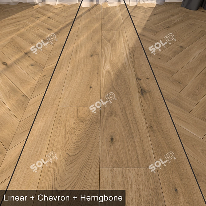 High Definition Parquet Floor Set 3D model image 1