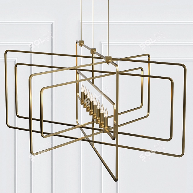 Elegant Metro Chandelier 3D model image 2