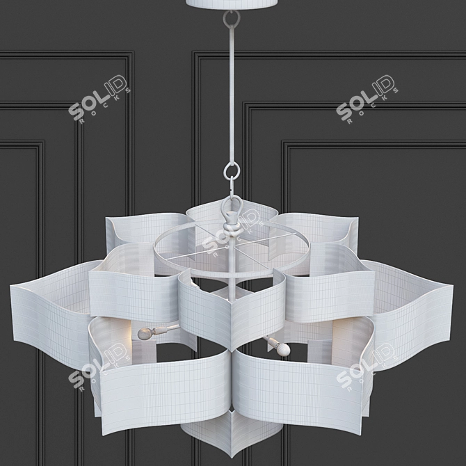 Elegant Midnight Blossom Chandelier 3D model image 3