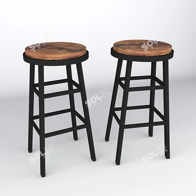 Elevate Your Space: Stylish Stool! 3D model image 1