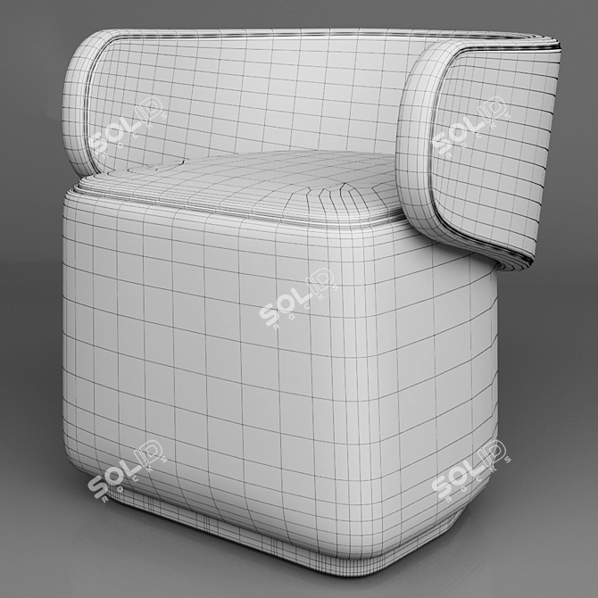 Elegant Feminine Origin Armchair 3D model image 2