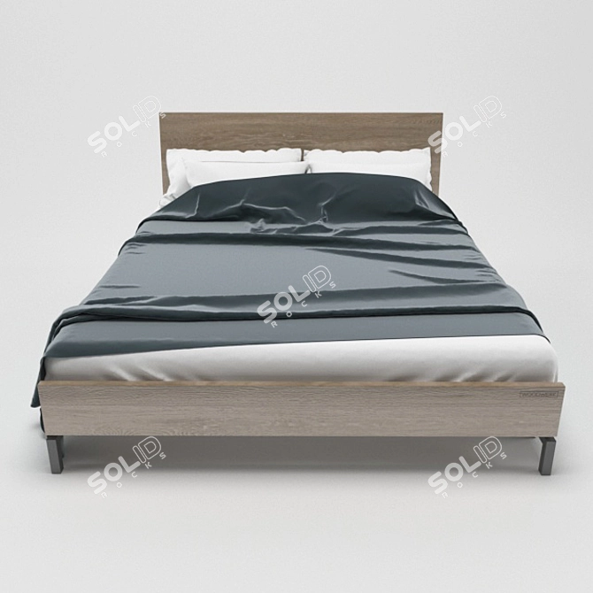 Woodwek Bergen Wooden Bed 3D model image 2