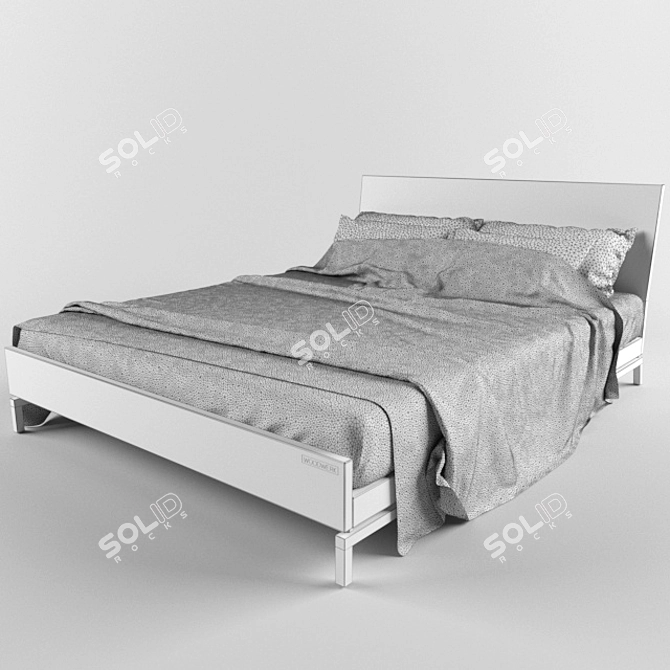 Woodwek Bergen Wooden Bed 3D model image 3