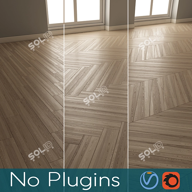 Vintage Wooden Floor Texture 3D model image 1