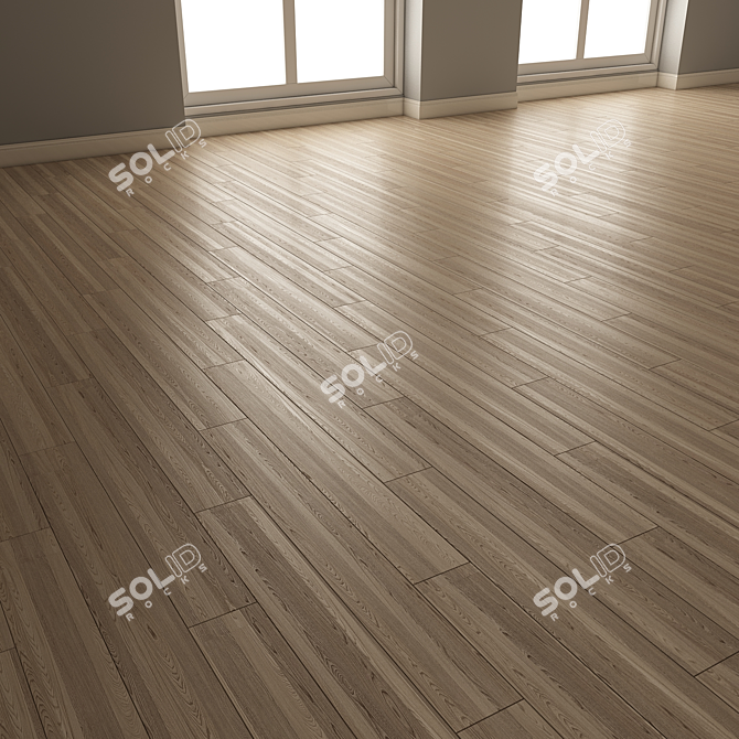 Vintage Wooden Floor Texture 3D model image 2