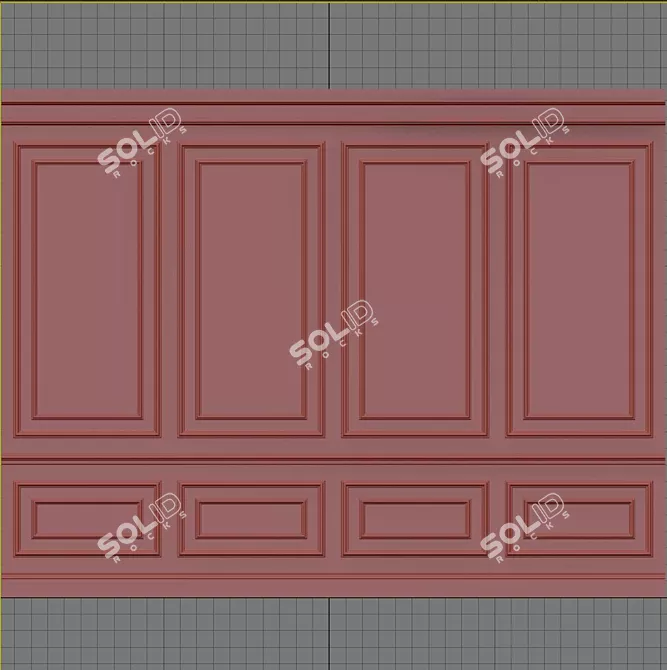 Elegant Wall Moulding: Enhance Your Space 3D model image 2