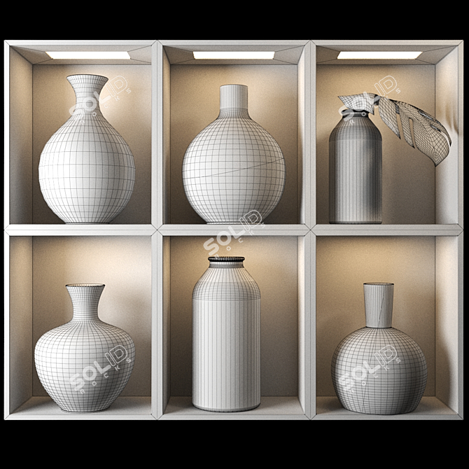 Elegant Poly Vase 3D model image 3