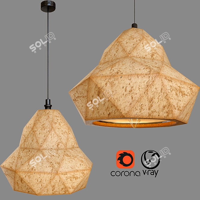 Modern Sand Concrete Lamp 3D model image 1