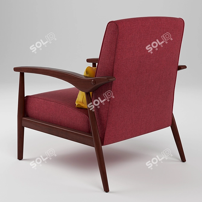 Modern Pimento Armchair - Retro Mid-Century Style 3D model image 2