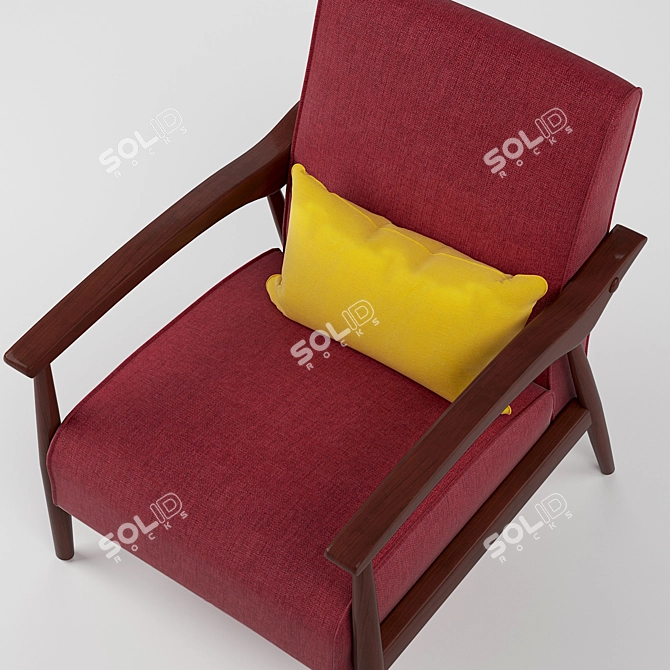 Modern Pimento Armchair - Retro Mid-Century Style 3D model image 3