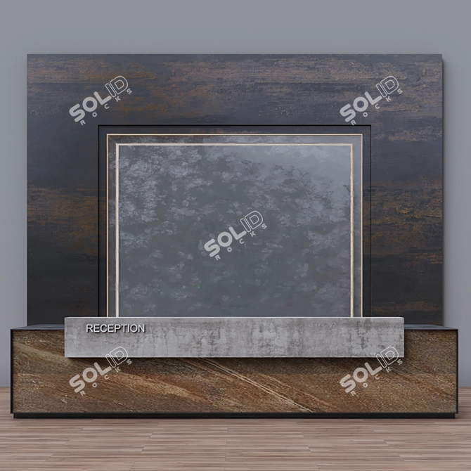 Elegant 4-in-1 Reception Desk 3D model image 1