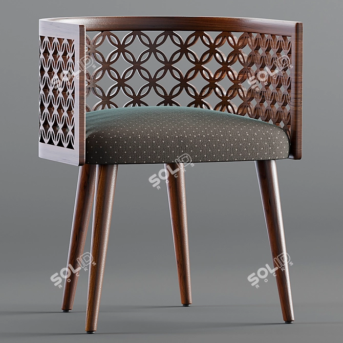 Elegant Arabesque Dining Chair 3D model image 1