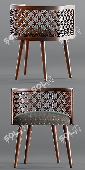 Elegant Arabesque Dining Chair 3D model image 2