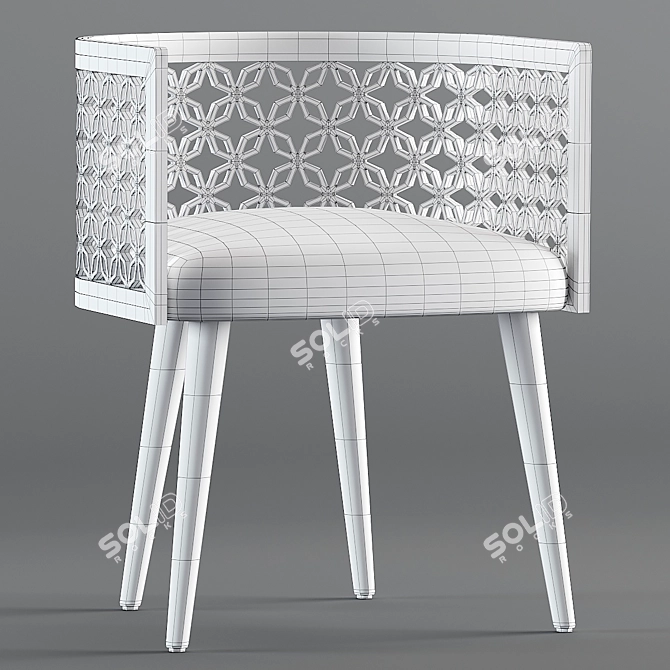 Elegant Arabesque Dining Chair 3D model image 3