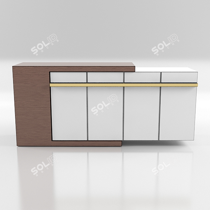 Sleek Modern Chest of Drawers 3D model image 1