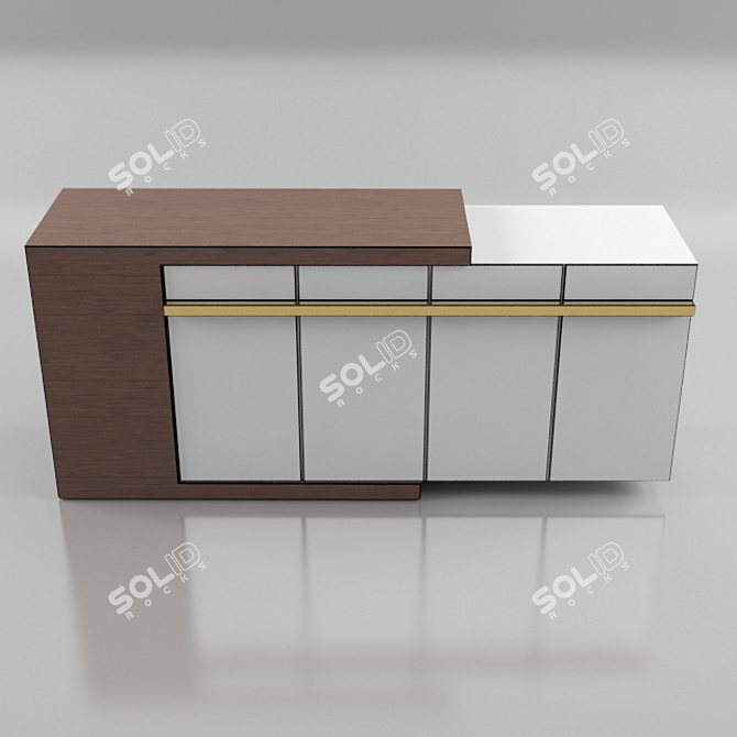 Sleek Modern Chest of Drawers 3D model image 2