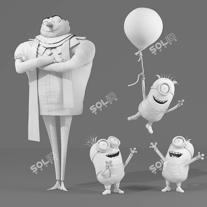 Mischievous Adventures with Gru and Minions 3D model image 3