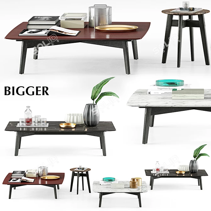 Sleek Bigger Coffee Tables by Poliform 3D model image 1