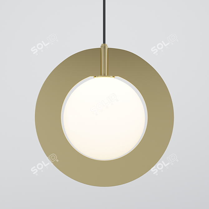 Sleek Metal Pendant Light 3D model image 1