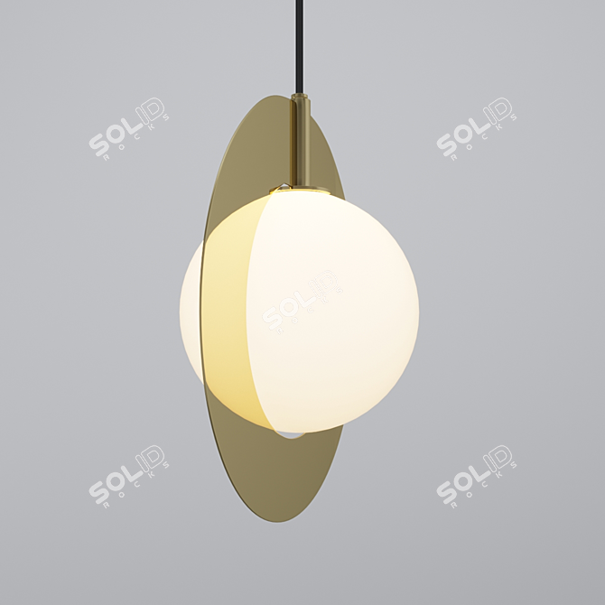 Sleek Metal Pendant Light 3D model image 2