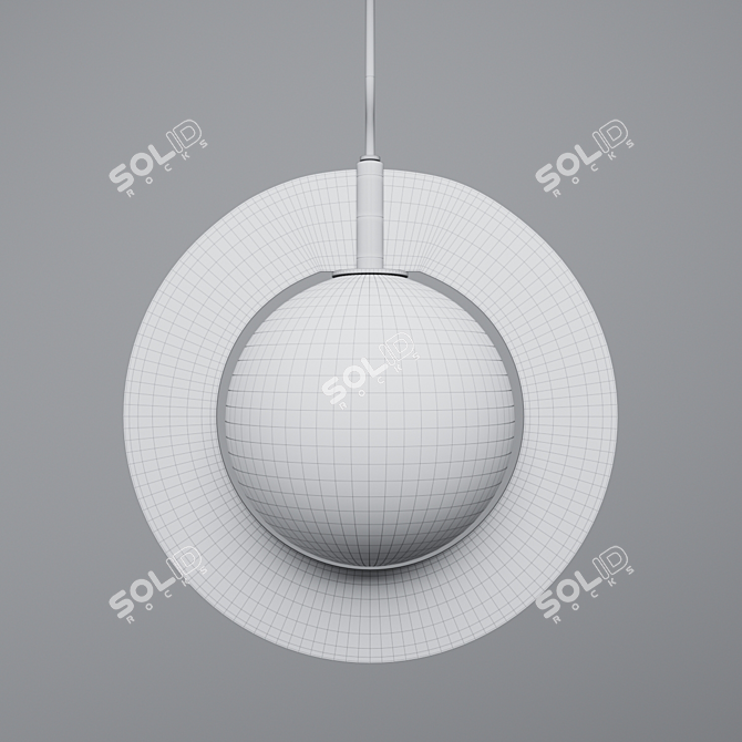 Sleek Metal Pendant Light 3D model image 3