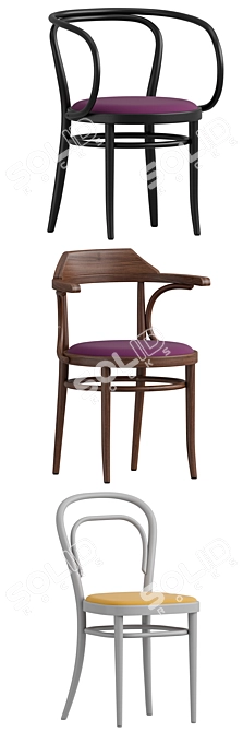 Thonet Upholstered Chairs Collection 3D model image 2