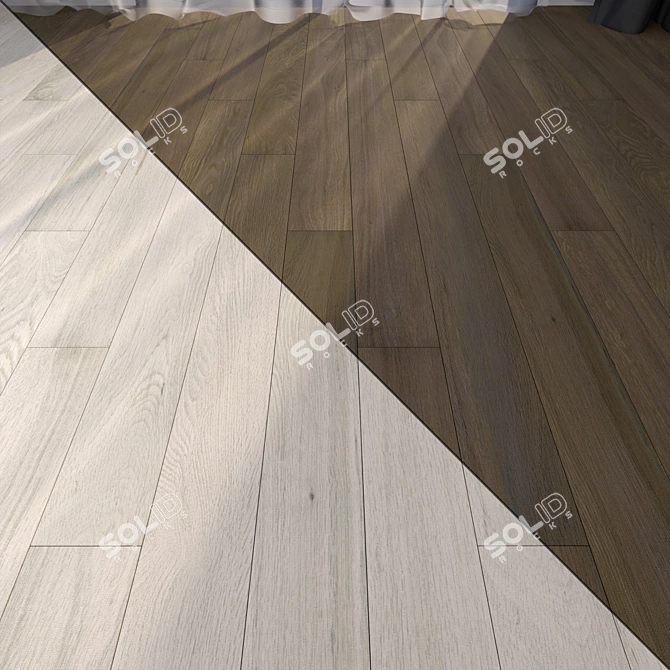 Luxury Parquet Floor Set 9: HD Texture, 12x120 cm, Multisub-Object 3D model image 1