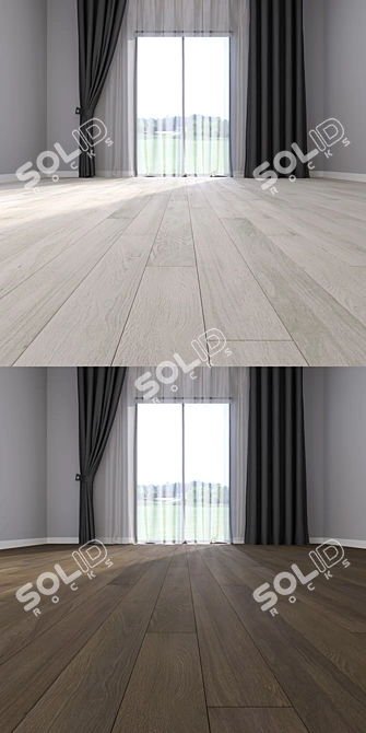 Luxury Parquet Floor Set 9: HD Texture, 12x120 cm, Multisub-Object 3D model image 3