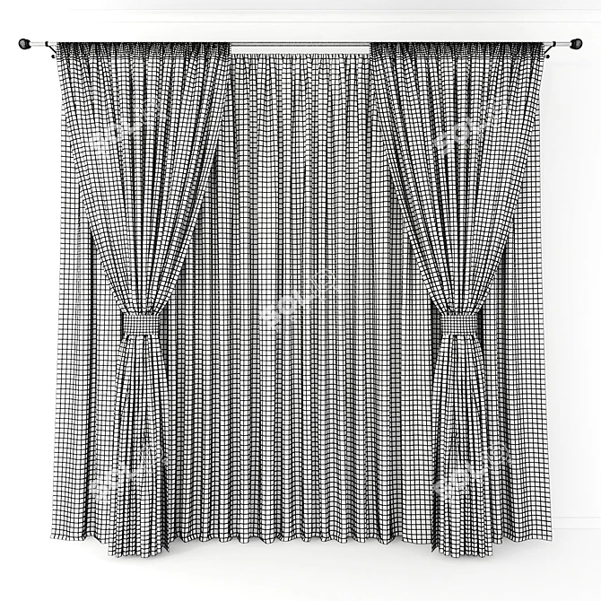 Elegant Window Drapes 3D model image 2