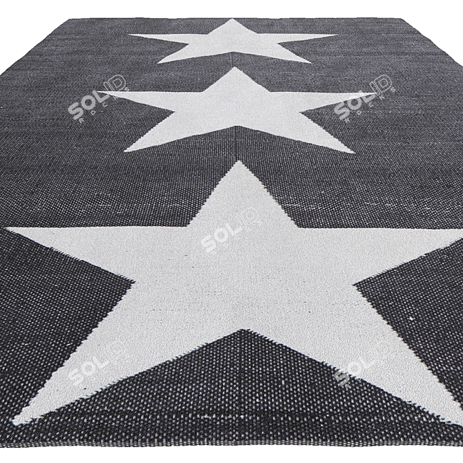 Elegant Blair Black Rug 3D model image 2