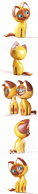 Adorable Kitten Named Gav 3D model image 2