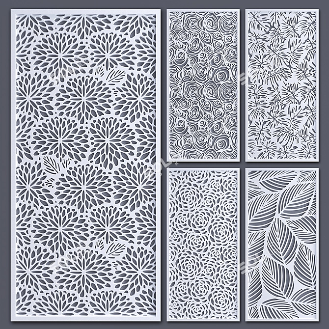 Leafy Decorative Partition: Elegant and Versatile 3D model image 1