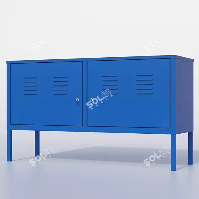 Functional Scandinavian Blue Cabinet 3D model image 2