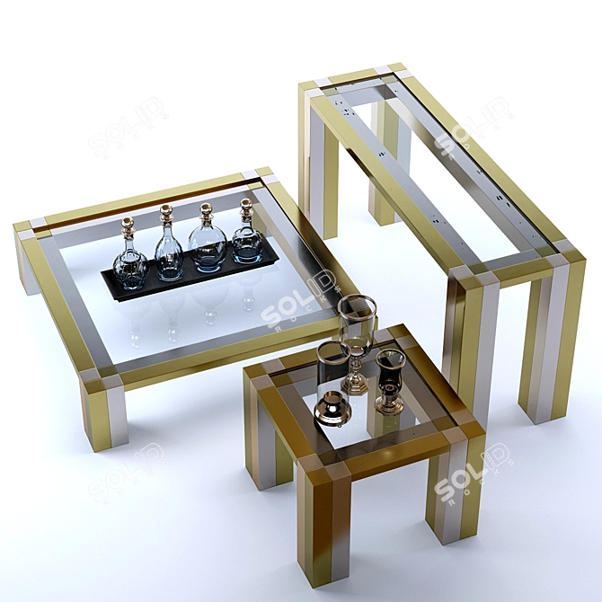 Elegant Titan Console Table - Luxury Furnishing Solution 3D model image 2
