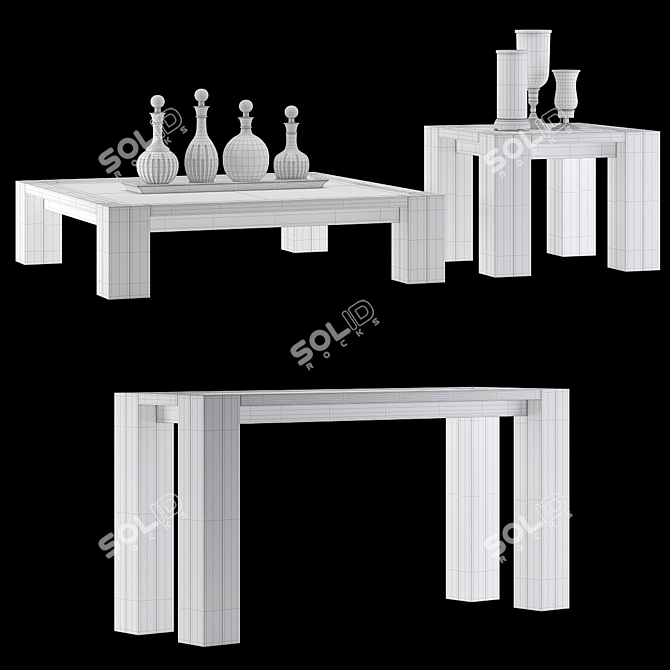 Elegant Titan Console Table - Luxury Furnishing Solution 3D model image 3