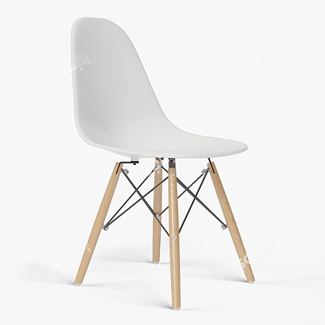 Modern Eames Plastic Side Chair: Stylish & Sturdy 3D model image 1