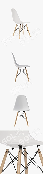 Modern Eames Plastic Side Chair: Stylish & Sturdy 3D model image 2