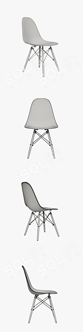 Modern Eames Plastic Side Chair: Stylish & Sturdy 3D model image 3