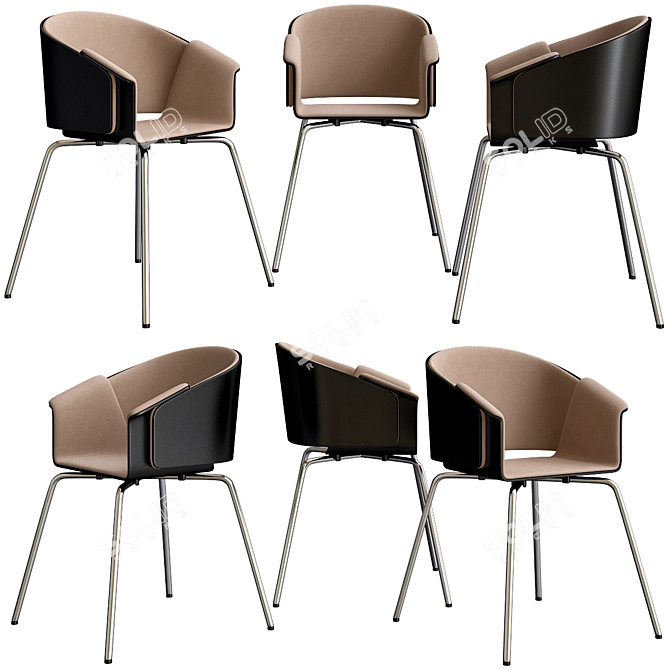 Minimalistic Steel Chair 3D model image 1